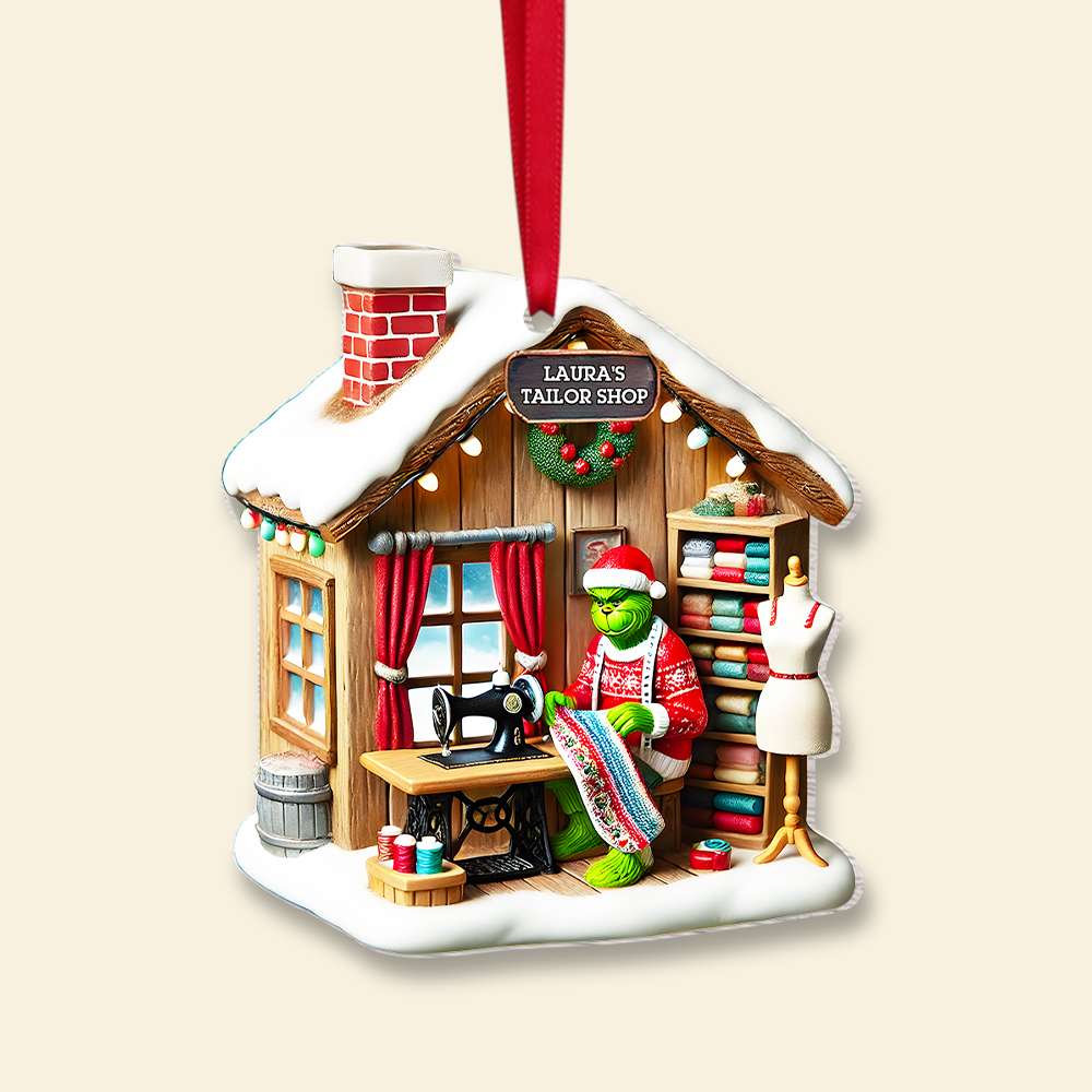 Personalized Gifts Tailor Shop Green Monster Acrylic Ornament 046TGMH141124 - Image 4