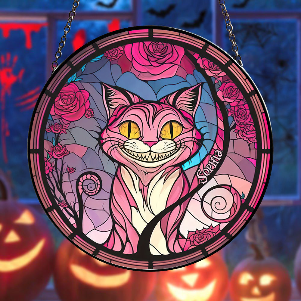 Alternative view of Personalized Halloween Gifts For Cat Lovers Stained Glass 04acdt250824 Horror Cat