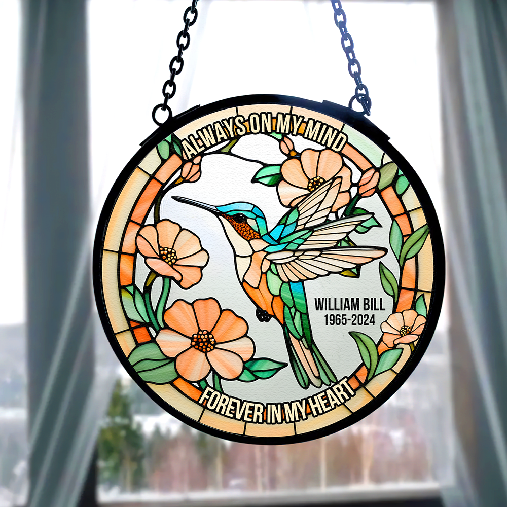 Personalized Heaven Hummingbird Suncatcher, In Loving Memory Of The Lost Loved One 03qhpu280225