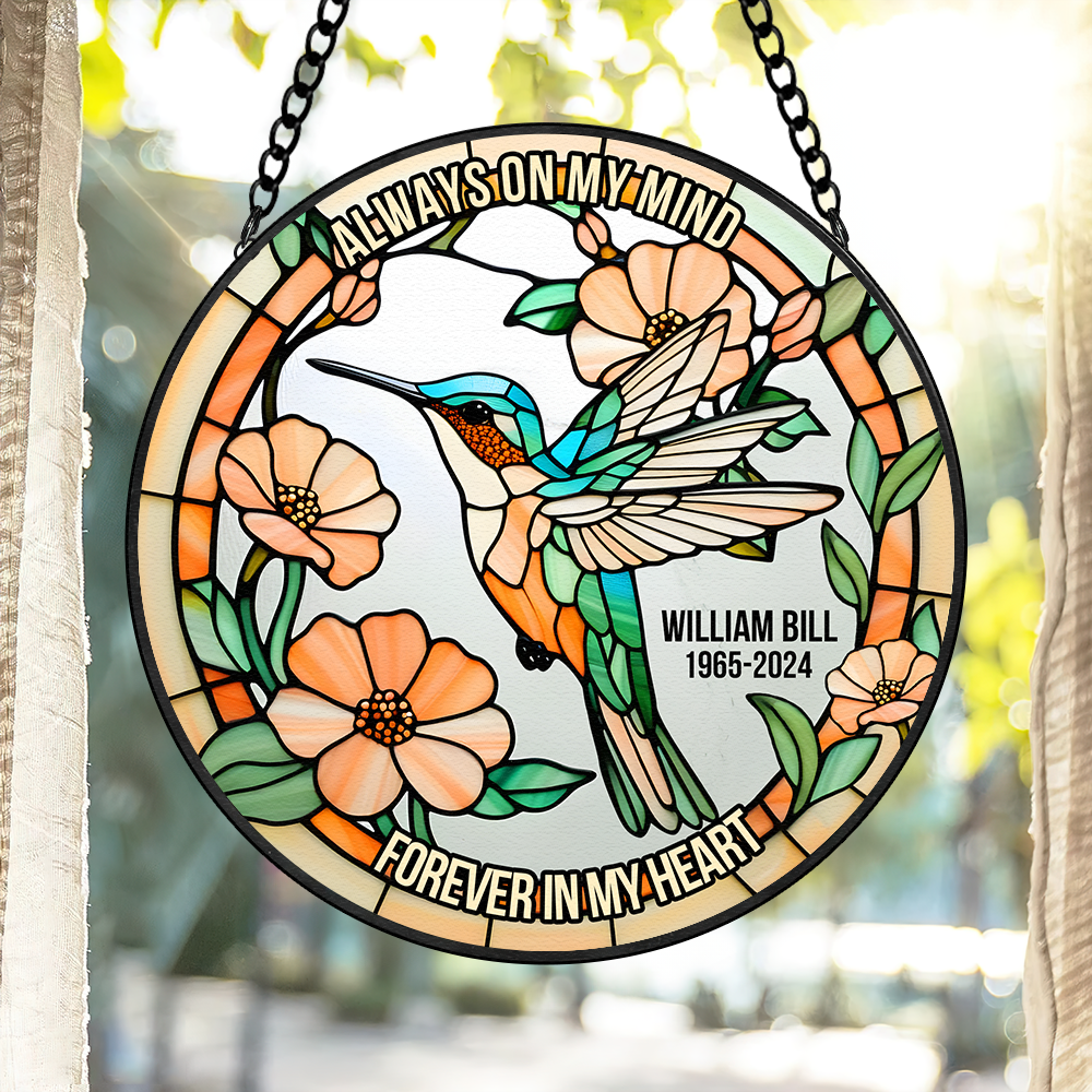 Personalized Heaven Hummingbird Suncatcher, In Loving Memory Of The Lost Loved One 03qhpu280225 - Image 3