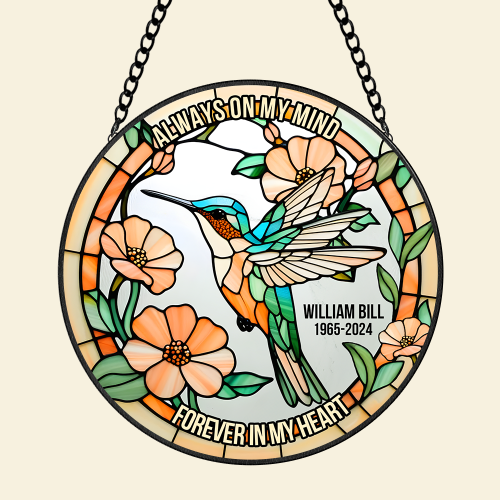 Personalized Heaven Hummingbird Suncatcher, In Loving Memory Of The Lost Loved One 03qhpu280225 - Image 5