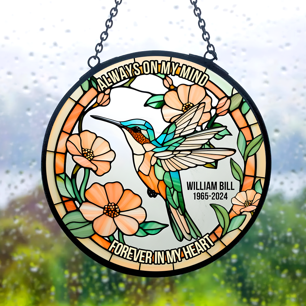 Personalized Heaven Hummingbird Suncatcher, In Loving Memory Of The Lost Loved One 03qhpu280225 - Image 4