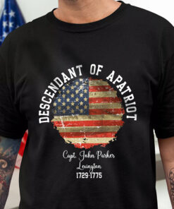 Personalized Name Descendant Of A Patriot Dark Shirt