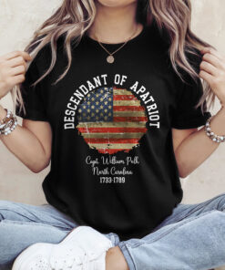 Alternative view of Personalized Name Descendant Of A Patriot Dark Shirt