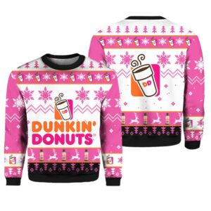 Alternative view of Personalized Name Dunkin Donuts Christmas Sweater - Grishko.com
