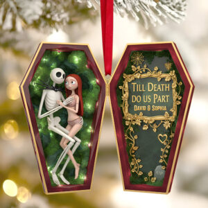 Alternative view of Personalized Spooky Gifts For Couple Christmas Ornament 07ohtn151025