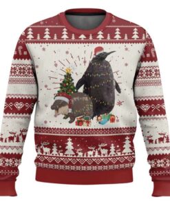 Pesto and Moo Deng Friendship Ugly Christmas Sweater