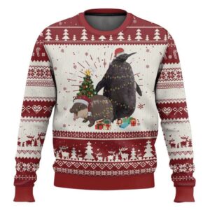 Pesto and Moo Deng Friendship Ugly Christmas Sweater