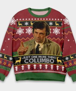 Peter Falk Just One More Thing Columbo Christmas Ugly Sweater