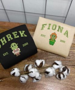 Shrek and Fiona Sweatshirt, Cartoon Couple Sweatshirt, EST 2001, Green and Black Sweatshirt, Shrek Lover Gift, Fiona Shrek Top
