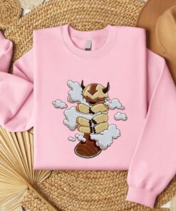 Alternative view of Yipyip hugging clouds Embroidered Sweatshirt, Cartoon Character Embroidered Shirt, Embroidered Cute Shirt