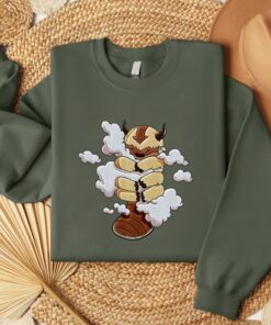 Yipyip hugging clouds Embroidered Sweatshirt, Cartoon Character Embroidered Shirt, Embroidered Cute Shirt
