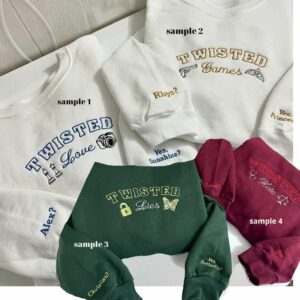 Twisted Series Love/Hate/Games/Lies Embroidered Sweatshirt