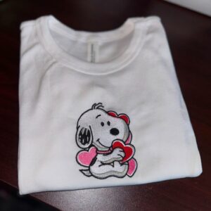 Snoopy Embroidery Shirt, Snoopy Heart Embroidery Sweatshirt
