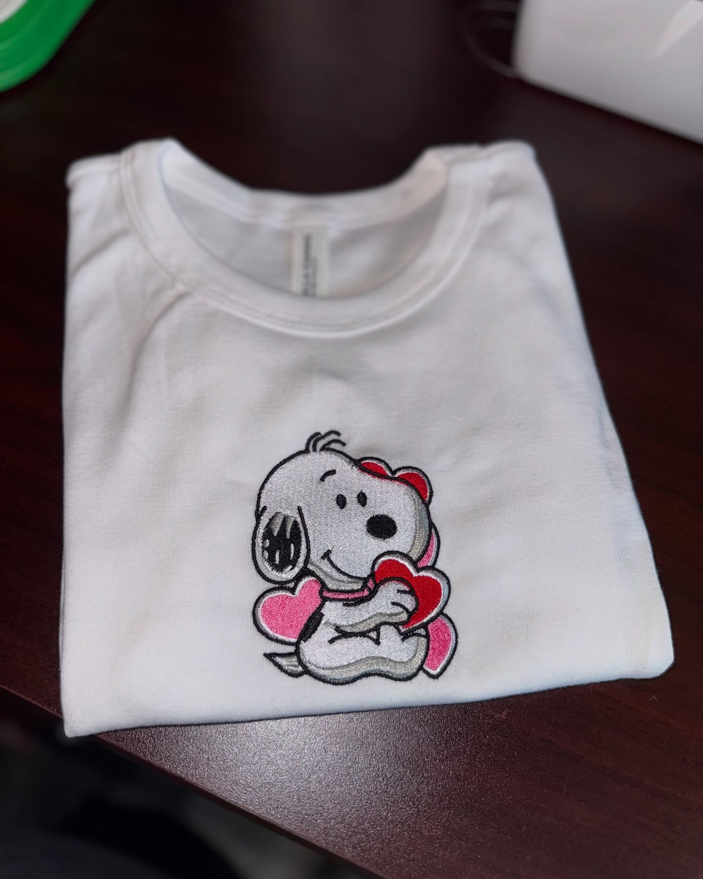 Snoopy Embroidery Shirt, Snoopy Heart Embroidery Sweatshirt