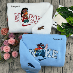 Lilo and Stitch Embroidered, Embroidered Stitch Lilo Sweatshirt, Lovely Couples Embroidered Hoodie, Disney Cartoon Tropical Shirt