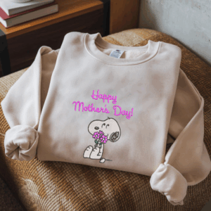 Snoopy Happy Mother's Day Embroidered Sweatshirt