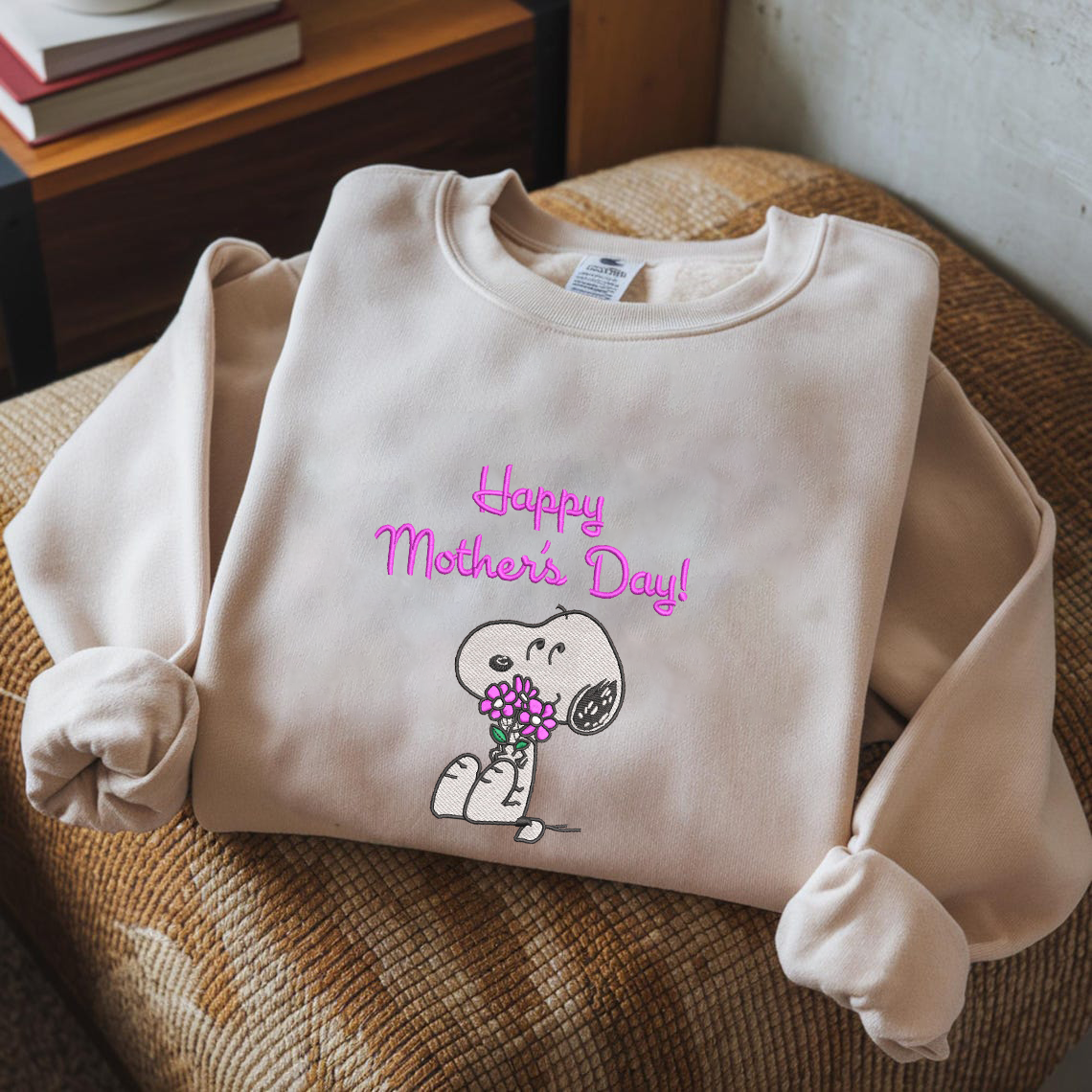 Snoopy Happy Mother's Day Embroidered Sweatshirt