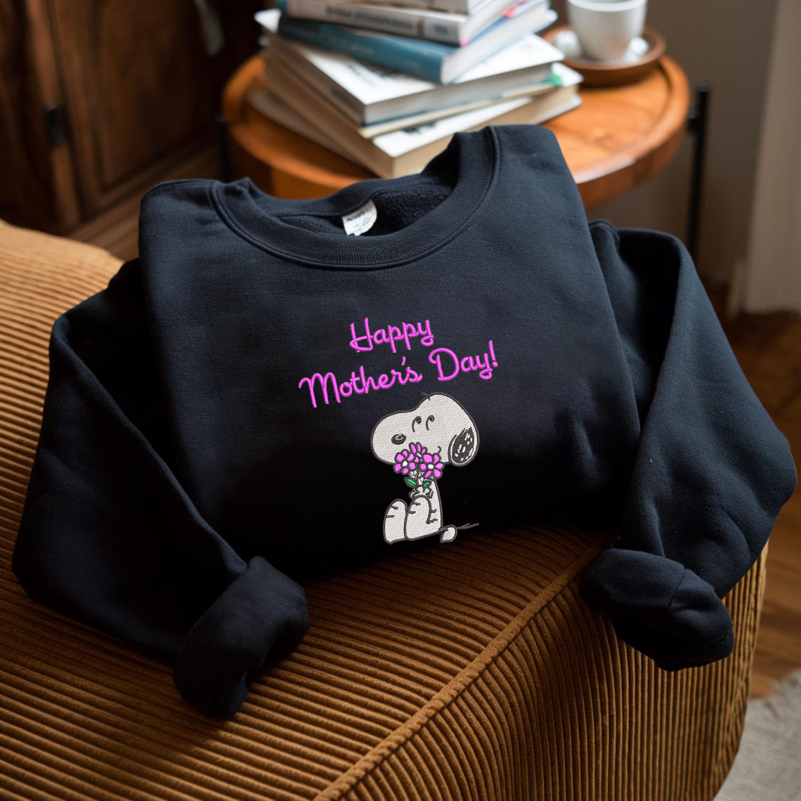 Snoopy Happy Mother's Day Embroidered Sweatshirt - Image 3