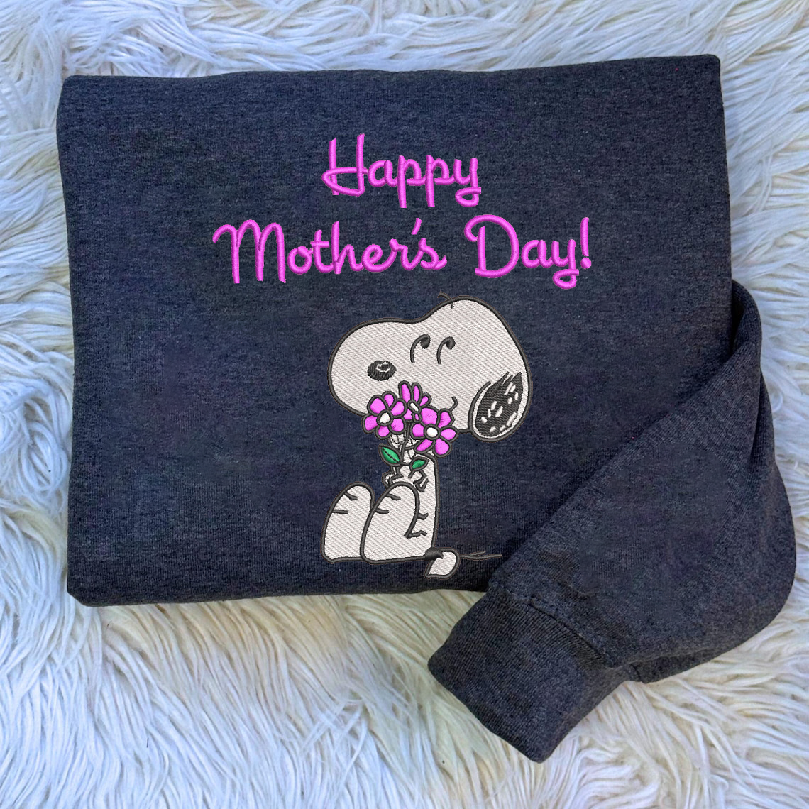 Snoopy Happy Mother's Day Embroidered Sweatshirt - Image 2