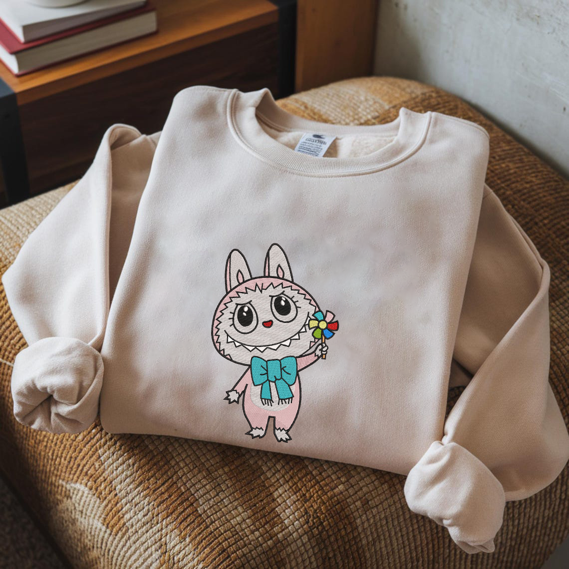 Labubu Embroidery Sweatshirt, Cozy Unisex Crewneck Pullover - Image 5