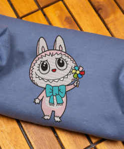 Alternative view of Labubu Embroidery Sweatshirt, Cozy Unisex Crewneck Pullover