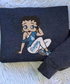 Alternative view of Betty Boop LA Baseball Pullover Embroidery Shirt