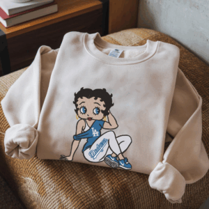 Betty Boop LA Baseball Pullover Embroidery Shirt