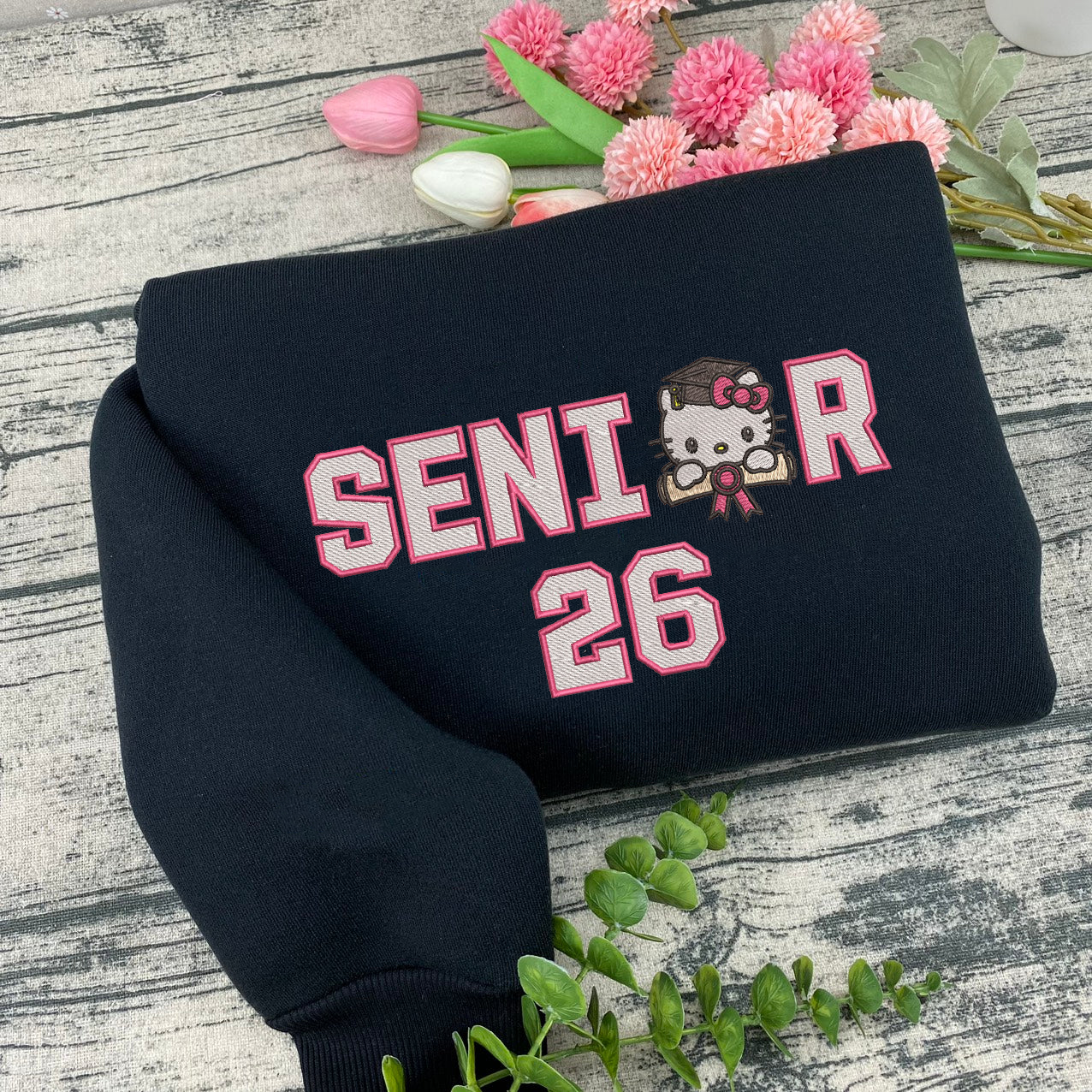 Senior Kitty 2026 Embroidered Sweatshirt, Class of 2026