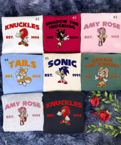 Embroidered Sonic The Hedgehog Sweatshirt and Hoodie, Gift for Gamer