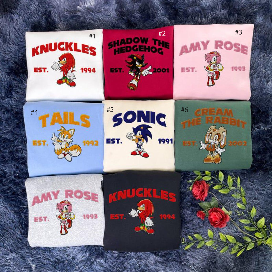 Embroidered Sonic The Hedgehog Sweatshirt and Hoodie, Gift for Gamer