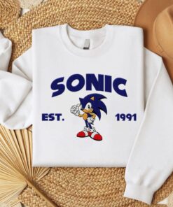 Alternative view of Embroidered Sonic The Hedgehog Sweatshirt and Hoodie, Gift for Gamer