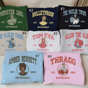 Embroidered lnvincible Sweatshirt, lnvincible TV Embroidered Hoodie, Atom Eve Sweatshirt, Superhero Fan Gift
