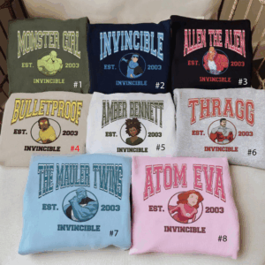 lnvincible Embroidered Sweatshirt, lnvincible TV Embroidered Hoodie, Atom Eve Sweatshirt, Superhero Fan Gift