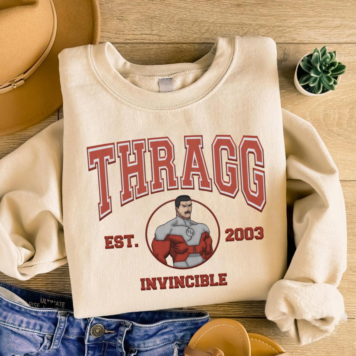 lnvincible Embroidered Sweatshirt, lnvincible TV Embroidered Hoodie, Atom Eve Sweatshirt, Superhero Fan Gift - Image 3