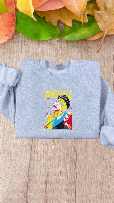 Vintage lnvincible Embroidered Sweatshirt, lnvincible TV Embroidered Hoodie, Atom Eve Sweatshirt, Superhero Fan Gift, Comic Book Fan - Image 2