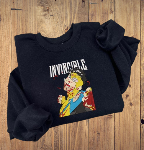 Vintage lnvincible Embroidered Sweatshirt, lnvincible TV Embroidered Hoodie, Atom Eve Sweatshirt, Superhero Fan Gift, Comic Book Fan - Image 3