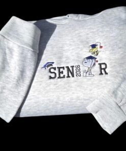 Alternative view of Senior Snoopy 26 embroidered sweatshirt- hoodie- crewneck fan art costume made