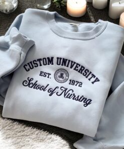 Alternative view of Custom College Embroidered Sweatshirt, university sweaters, personalized sweatshirt, College University Shirt, Graduation Gift For Friend