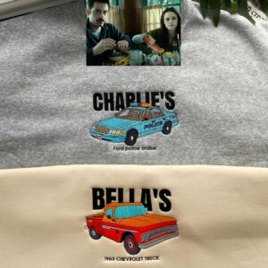 Charlie & Bella Embroidery Sweatshirt, Twilight Fantasy Embroidery, Father’s Day Gift