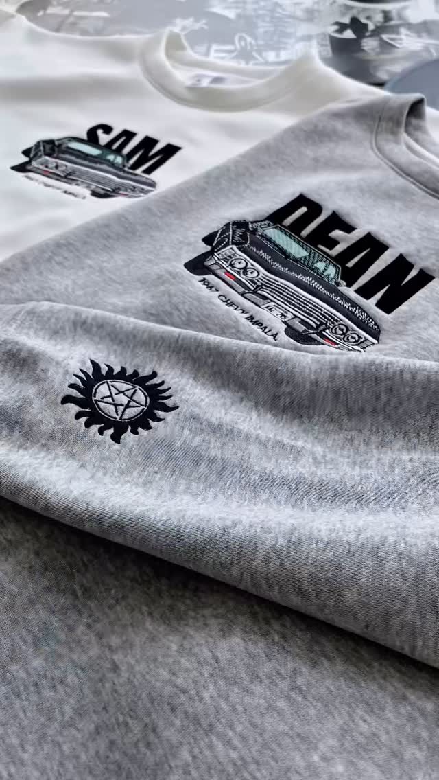 Winchester Brothers Embroidered Sweatshirt, Supernatural Inspired Jumper, Sam And Dean Winchester Embroidery Hoodie - Image 3