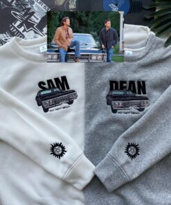 Winchester Brothers Embroidered Sweatshirt, Supernatural Inspired Jumper, Sam And Dean Winchester Embroidery Hoodie