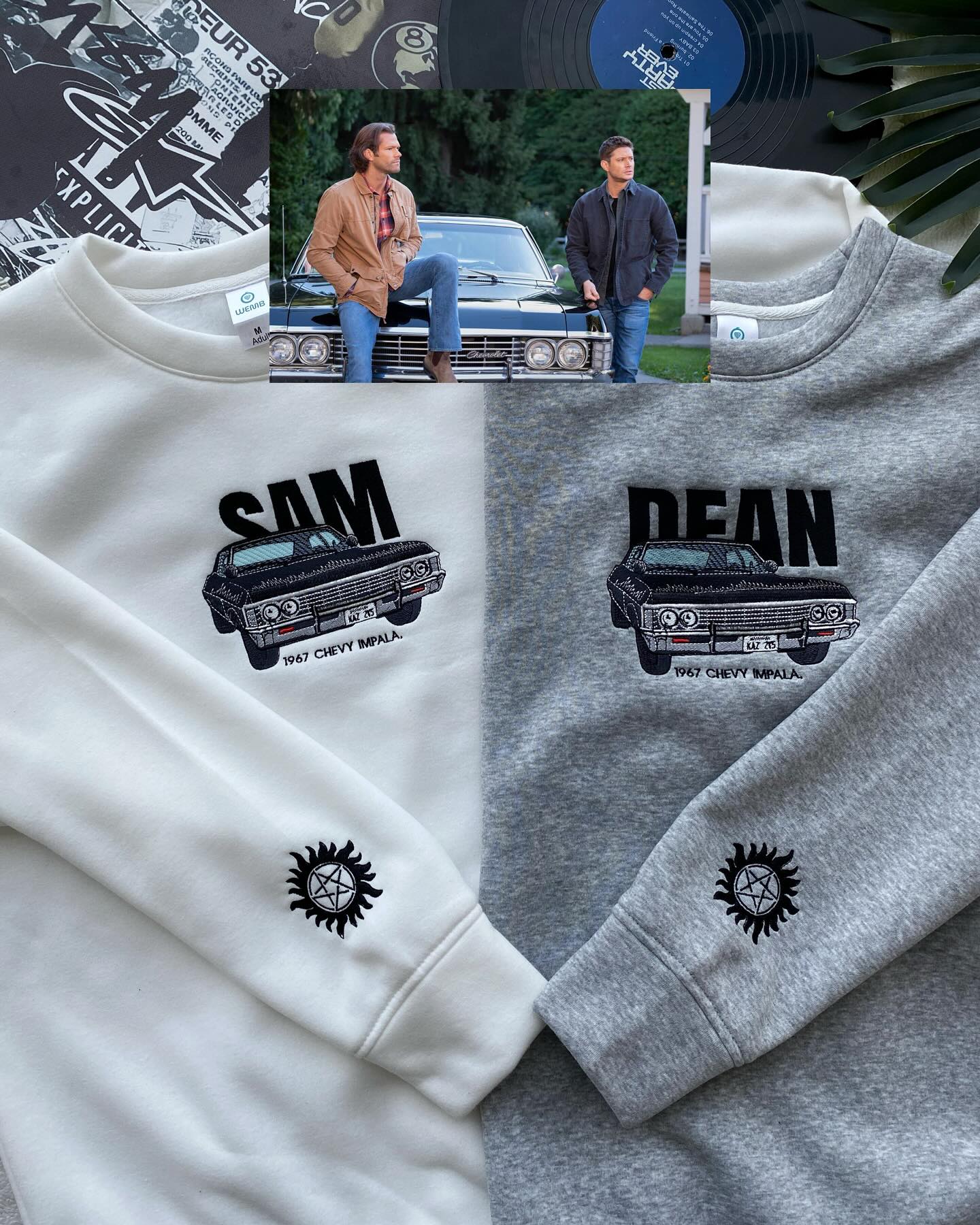 Winchester Brothers Embroidered Sweatshirt, Supernatural Inspired Jumper, Sam And Dean Winchester Embroidery Hoodie