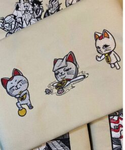 Dandadan Turbo Granny Cat Embroidery, Meme Cat Crewneck for Fans