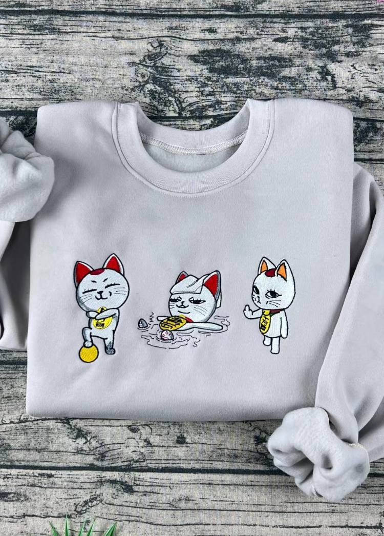 Dandadan Turbo Granny Cat Embroidery, Meme Cat Crewneck for Fans - Image 2