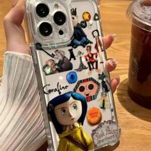 Coraline Movie Phone Case, Retro Halloween Cartoon Phone Cover, Phone 17, 16 15,14,13,12