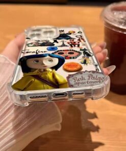 Alternative view of Coraline Movie Phone Case, Retro Halloween Cartoon Phone Cover, Phone 17, 16 15,14,13,12