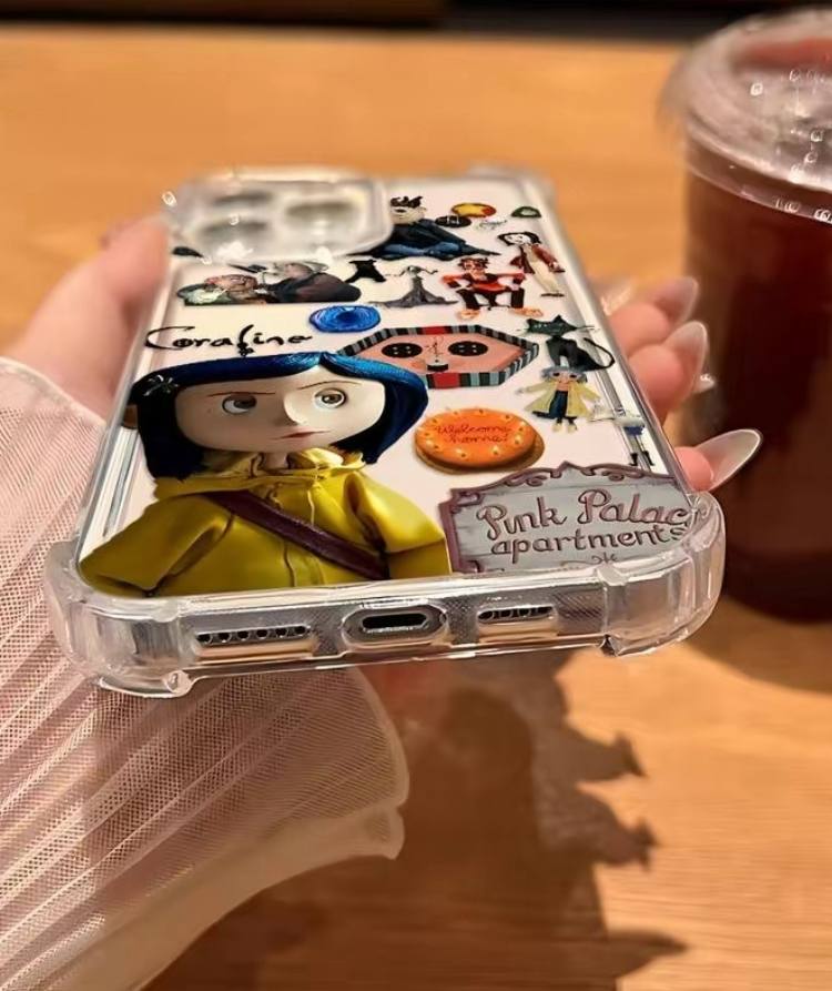 Coraline Movie Phone Case, Retro Halloween Cartoon Phone Cover, Phone 17, 16 15,14,13,12 - Image 2
