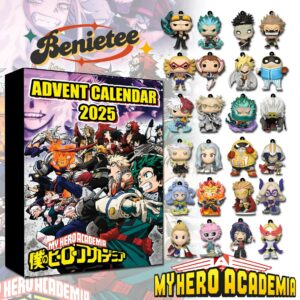 My Hero Academia Advent Calendar 2025, Christmas Countdown Advent Calendar Gift Box with 24 Acrylic Ornaments