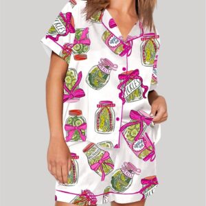 Pickle Lover Pink Bows Pajama Set